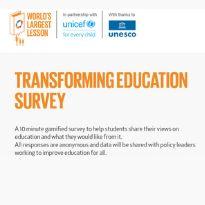 Calling Students to take part in Unesco Transforming Education Survey